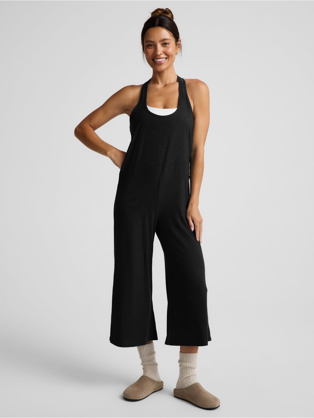 Beyond Yoga Featherweight Hang Loose Jumpsuit Black Casual Women’s Size XS